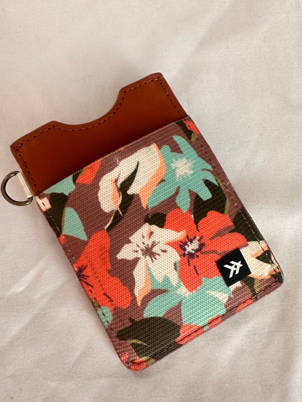 Thread Wallets Floral Leather Vertical Card Holder Tropical RFID Wallet